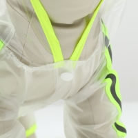 Дождевик-комбинезон для собак, р-р M (ДС 30, ОГ 42 см, вес 5-8 кг), прозрачный-жёлтый Дождевик-комбинезон для собак, р-р M (ДС 30, ОГ 42 см, вес 5-8 кг), прозрачный-жёлтый