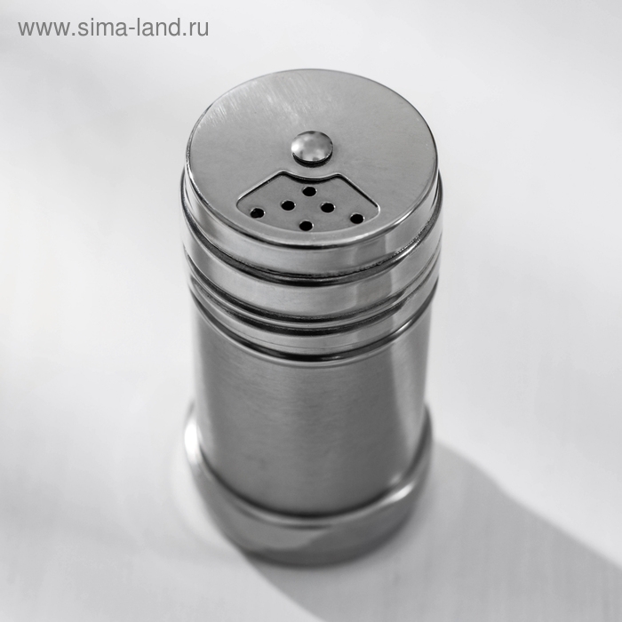 Солонка из нержавеющей стали &laquo;Металлик&raquo;, 120 мл, 4,3&times;8 см, цвет серебряный
