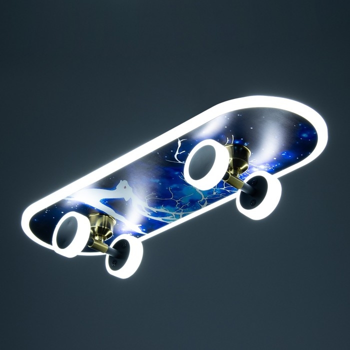 Люстра "Скейтборд" LED 32Вт 3000-6000К+7 цветов подсветка 60х20х7 см BayerLux