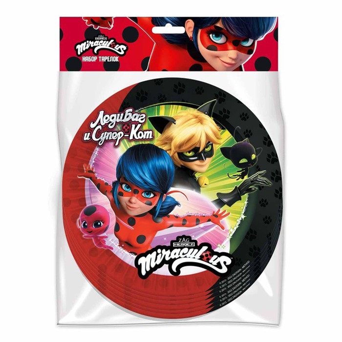 Набор бумажных тарелок «Леди Баг и Супер-Кот» 6 шт., 18 см Набор бумажных тарелок «Леди Баг и Супер-Кот» 6 шт., 18 см