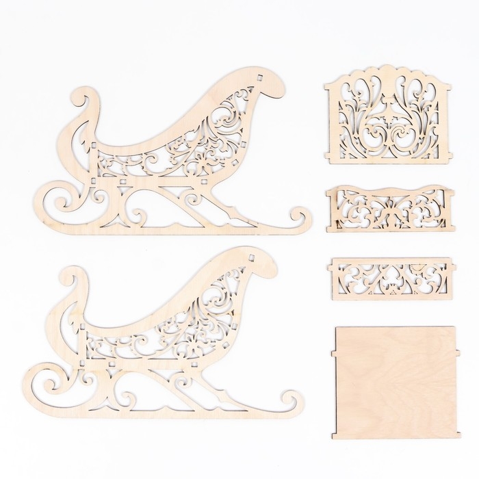 Сувенир "Сани" 23х14х10,5 см (набор 6 деталей)