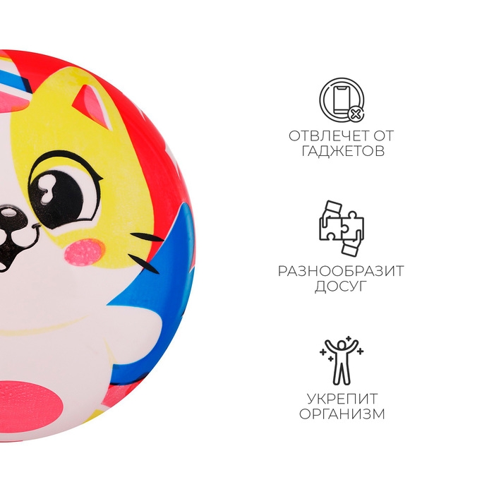 Мяч детский ZABIAKA &laquo;Котик&raquo;, d=22 см