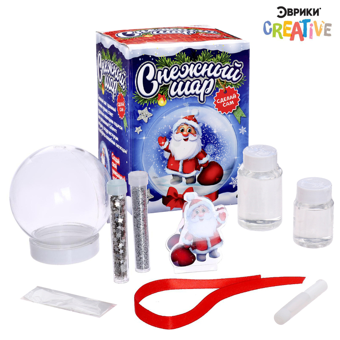Набор для опытов &laquo;Снежный Шар&raquo;, Дед Мороз, диаметр 8 см