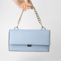 Цепочка для сумки, с карабинами, металлическая, плоская, 18 &times; 13 мм, 30 см, цвет золотой