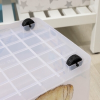 Контейнер для хранения «Мишка и котёнок», 35 л, 50,5×31,5×28 см, на колёсиках, прозрачный Контейнер для хранения «Мишка и котёнок», 35 л, 50,5×31,5×28 см, на колёсиках, прозрачный