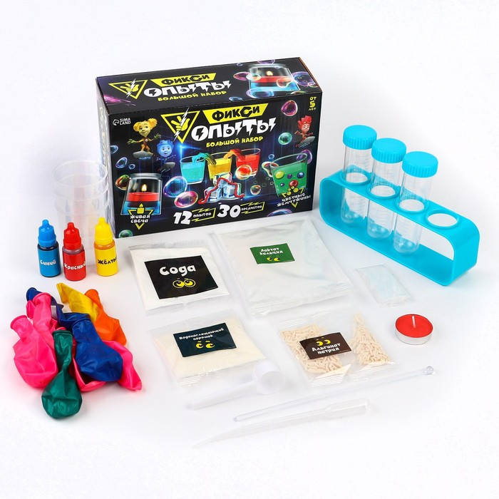 Набор для опытов Фиксики &laquo;Фикси опыты. Большой набор&raquo;, 12 опытов, друзья