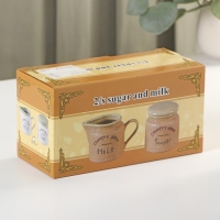 Набор сервировочный &laquo;Домик в деревне&raquo;, 2 предмета: банка для сахара 300 мл, молочник 300 мл, керамические, цвет белый