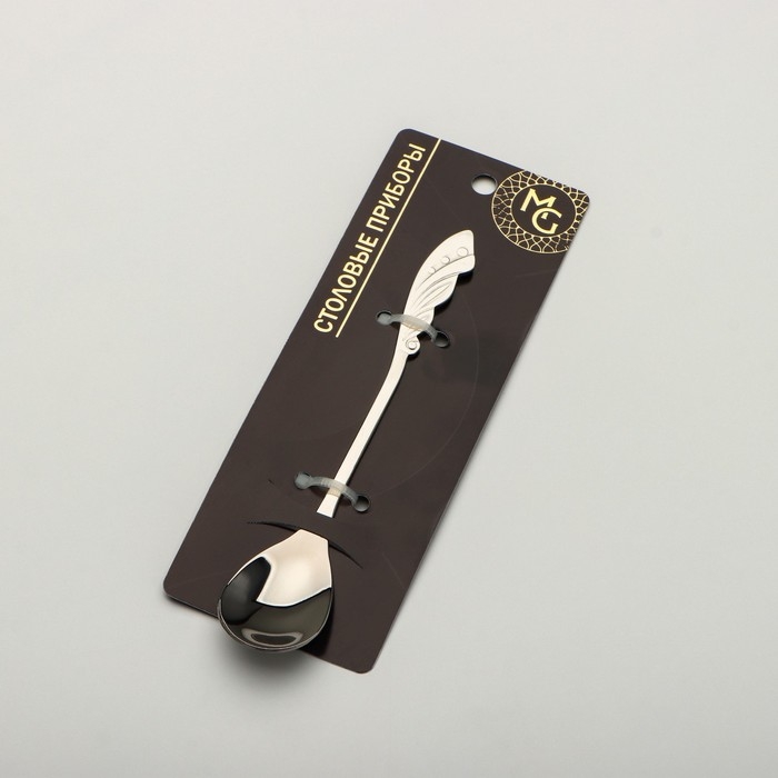 Ложка десертная из нержавеющей стали Magistro «Перо», длина 12,5 см, цвет серебряный Ложка десертная из нержавеющей стали Magistro «Перо», длина 12,5 см, цвет серебряный