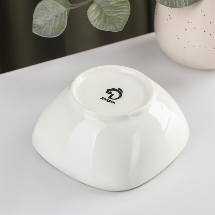 Салатник фарфоровый с ложкой Доляна &laquo;Зелёный сад&raquo;, 250 мл