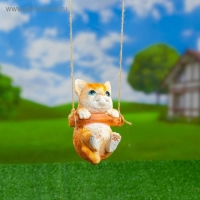 Подвесной декор "Котенок" 10х10х15см рыжий Подвесной декор "Котенок" 10х10х15см рыжий