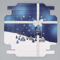 Коробка подарочная новогодняя складная &laquo;Зимний город&raquo;, 20 х 20 х 5 см, Новый год