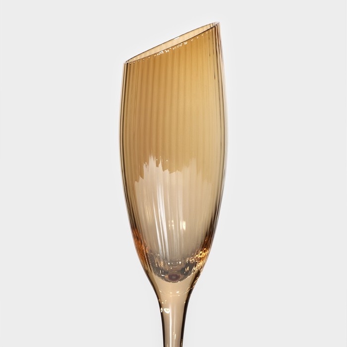 Набор бокалов для шампанского стеклянный Magistro «Иллюзия», 180 мл, 5,5×27,5 см, 2 шт, цвет золотой Набор бокалов для шампанского стеклянный Magistro «Иллюзия», 180 мл, 5,5×27,5 см, 2 шт, цвет золотой