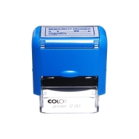 Штамп автоматический "Медосмотр пройден &laquo;_&raquo; 20__г. Подпись __", 14 х 38 мм, синий