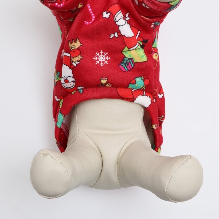Кофта новогодняя для животных Кофта новогодняя для животных "Подарки", размер XS, красный (ДС 20, ОШ 22, ОГ 30 см)