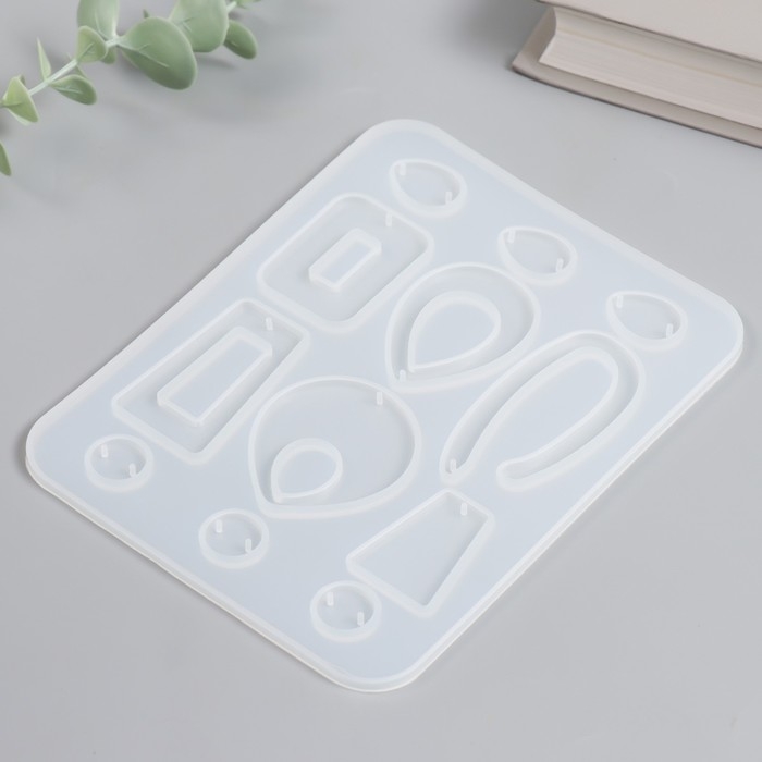 Молд силикон "Серьги - геометрия" 12 предметов 12х15,5 см