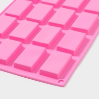 Форма для конфет и шоколада Доляна &laquo;Слитки&raquo;, силикон, 29&times;17&times;1 см, 20 ячеек (4,6&times;2,7 см), цвет розовый