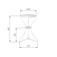 Столик журнальный, 470х470х600, Черный муар