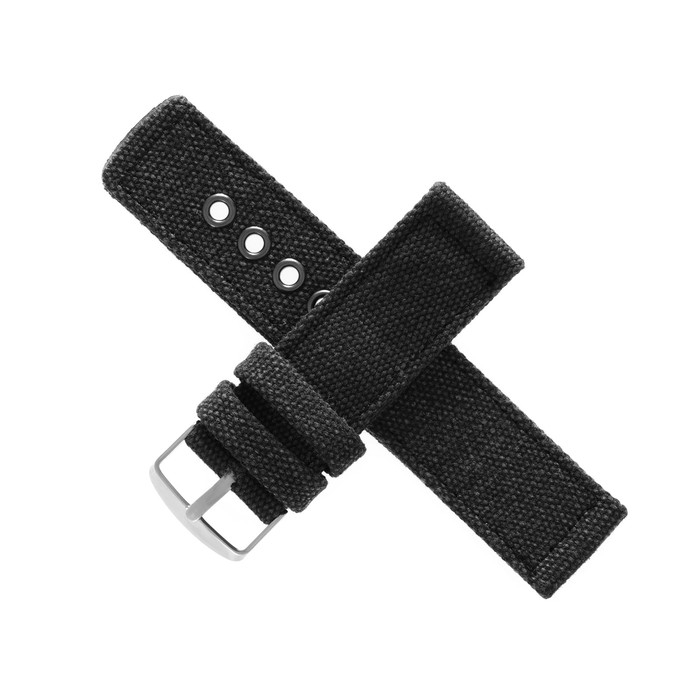 Ремешок для часов Ремешок для часов "Соломон", 24 мм, текстиль, l-22 см, черный
