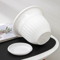 Горшок для цветов с поддоном &laquo;Лозанна&raquo;, 3 л, пластиковый, цвет белый