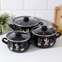 Набор кастрюль &laquo;Чёрные кактусы&raquo;, 3 предмета: 2,1 л, 3,1 л, 4 л, индукция
