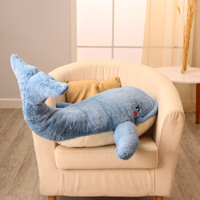 Мягкая игрушка &laquo;Кит&raquo;, 90 см, с пледом, рот на молнии