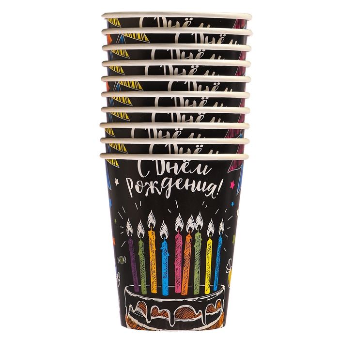 Набор бумажной посуды Набор бумажной посуды "Торт", 10 стаканов, 10 тарелок