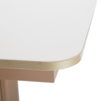 Стол кухонный на одной ножке раздвижной  Мерлион, корич софт МДФ/Бежевый/закал. Стекло