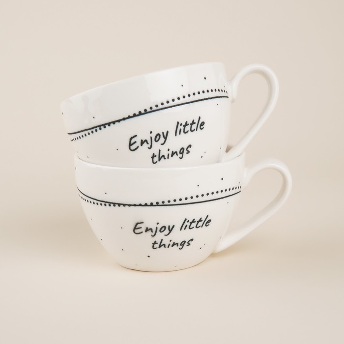 Набор чайный фарфоровый SL Home «Милый дом», 4 предмета: 2 чашки 275 мл, 2 блюдца d=15,5 см, цвет белый Набор чайный фарфоровый SL Home «Милый дом», 4 предмета: 2 чашки 275 мл, 2 блюдца d=15,5 см, цвет белый