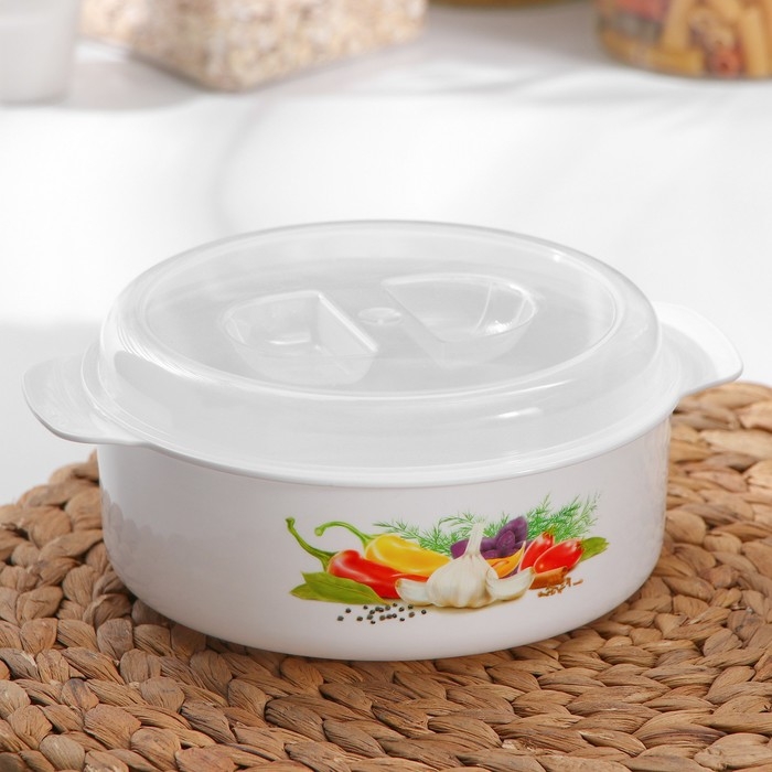 Кастрюля для СВЧ-печи, 1,2 л, рисунок МИКС