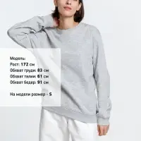 Свитшот унисекс Delta, серый меланж, размер S