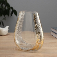 Ваза стекло настольная "Милагрос" боковой узор, d-4х10 см, 20х15 см, прозрачный Ваза стекло настольная "Милагрос" боковой узор, d-4х10 см, 20х15 см, прозрачный