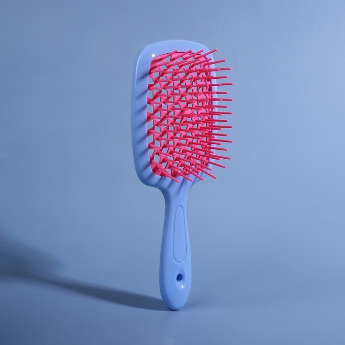 Расчёска массажная, широкая, вентилируемая, 8,5 × 20,5 см, PVC коробка, цвет голубой/розовый Расчёска массажная, широкая, вентилируемая, 8,5 × 20,5 см, PVC коробка, цвет голубой/розовый