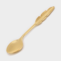 Набор ложек на подставке &laquo;Авалон. Перо&raquo;, 5,5&times;5,5&times;7,5 см, 6 шт, цвет золотой
