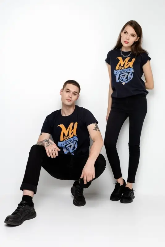 Футболка &laquo;Мы все слегка того&raquo;, темно-синяя, размер S