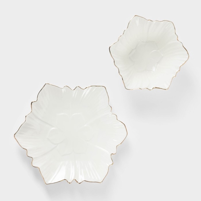 Набор салатников керамических &laquo;Богема. Фиалка&raquo;, 13&times;5,5 см, 18&times;2 см, 2 предмета