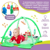 Развивающий коврик с дугами &laquo;Лягушонок&raquo;, 4 игрушки, зеркало, размер 78х69 см, Крошка Я