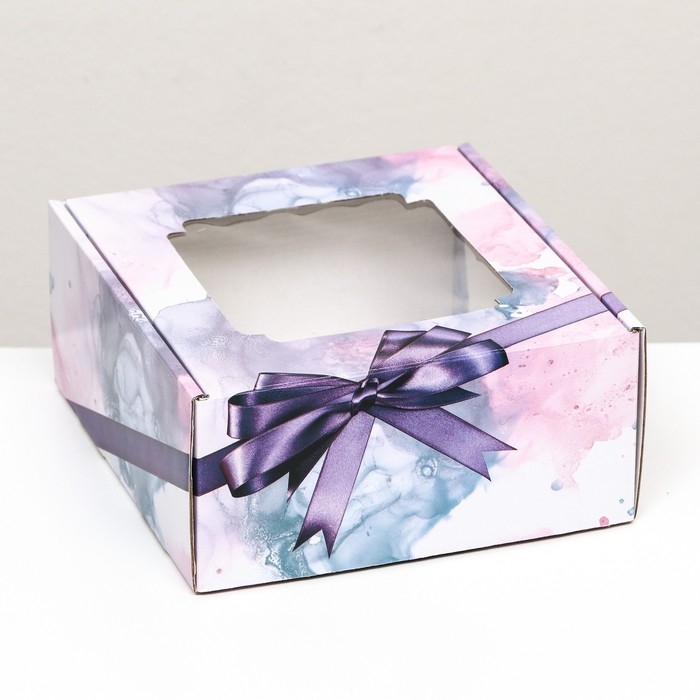 Коробка самосборная, с окном, Коробка самосборная, с окном, "Мелодия" 19 х 19 х 9 см набор 5 шт