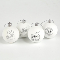 Ёлочные шары под раскраску на новый год &laquo;Праздник рядом&raquo;, d = 5 см, 4 шт, новогодний набор для творчества