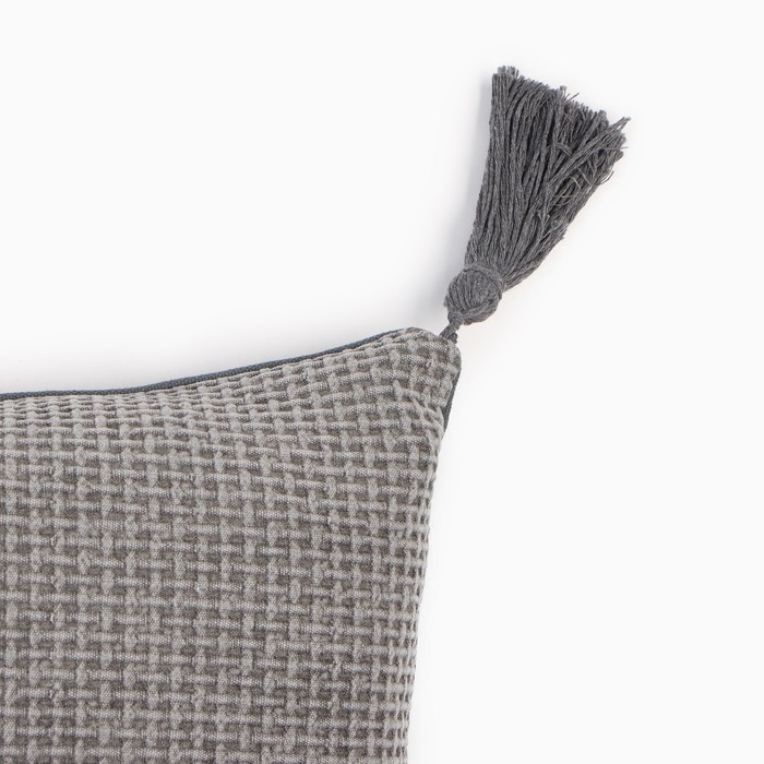 Наволочка декоративная Наволочка декоративная "Этель" сканди 45*45 серый, 100% п/э
