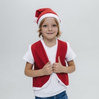 Карнавальный набор &laquo;Новогодний гномик&raquo;: жилетка и колпак, рост 92&ndash;104 см