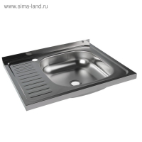 Мойка кухонная "Владикс", накладная, без сифона, 60х50 см, правая, нержавеющая сталь 0.4 мм Мойка кухонная "Владикс", накладная, без сифона, 60х50 см, правая, нержавеющая сталь 0.4 мм