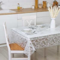 Скатерть &laquo;Физалис&raquo;, 132&times;180 см, цвет белый