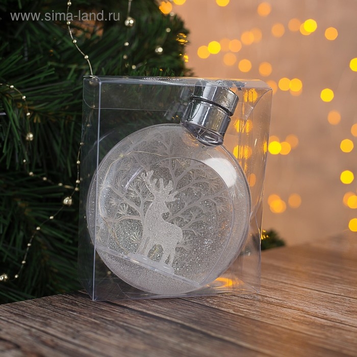 Ёлочный шар «Снежный лес», батарейки, 1 LED, свечение белое Ёлочный шар «Снежный лес», батарейки, 1 LED, свечение белое