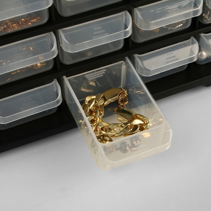 Органайзер универсальный &laquo;Ящик&raquo; 60 мест, пластик, 38,5&times;16&times;47,5 см, цвет черный