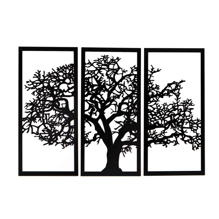 Декор настенный, панно для интерьера Декор настенный, панно для интерьера "Дерево", 3 модуля 57 х 27 см