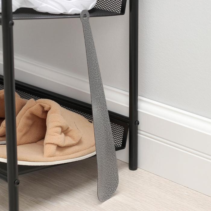 Ложка для обуви Доляна, с кольцом, 30&times;5 см, покрытие антик серебро