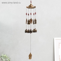 Музыка ветра металл 5 колокольчиков 6 фигурок "Ганеша" h=54 см