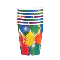 Набор бумажной посуды одноразовый Праздник. Воздушные шары и серпантин&raquo;: 6 стаканов, 6 тарелок