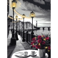 Алмазная мозаика с частичным заполнением на холсте «Набережная», 30 х 40 см Алмазная мозаика с частичным заполнением на холсте «Набережная», 30 х 40 см