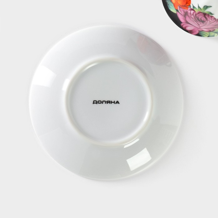 Сервиз чайный керамический Доляна &laquo;Роспись&raquo;, 4 предмета: 2 чашки 210 мл, 2 блюдца d=14 см